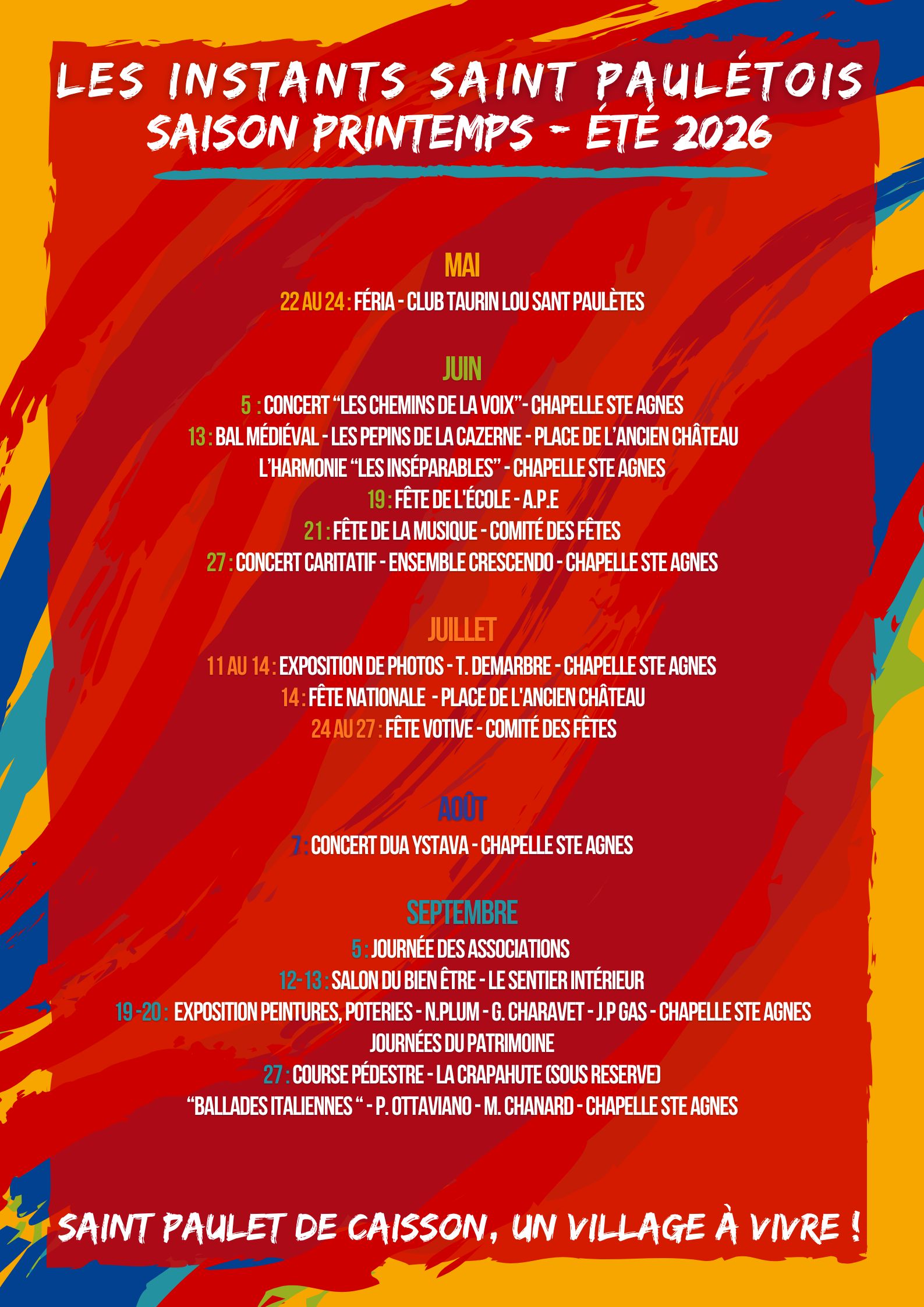 Affiche programme des instants saint paulétois