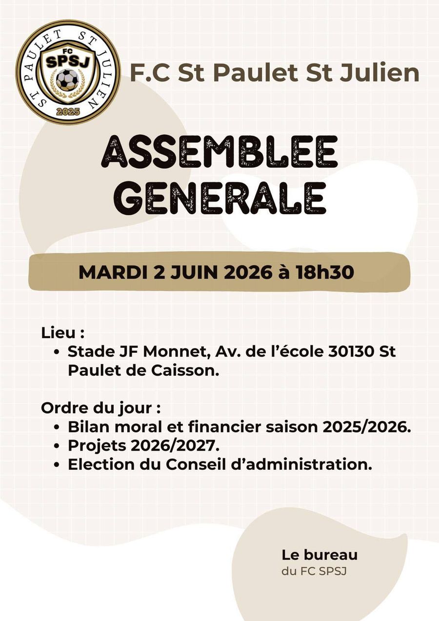 Affiche assemblée générale association de foot