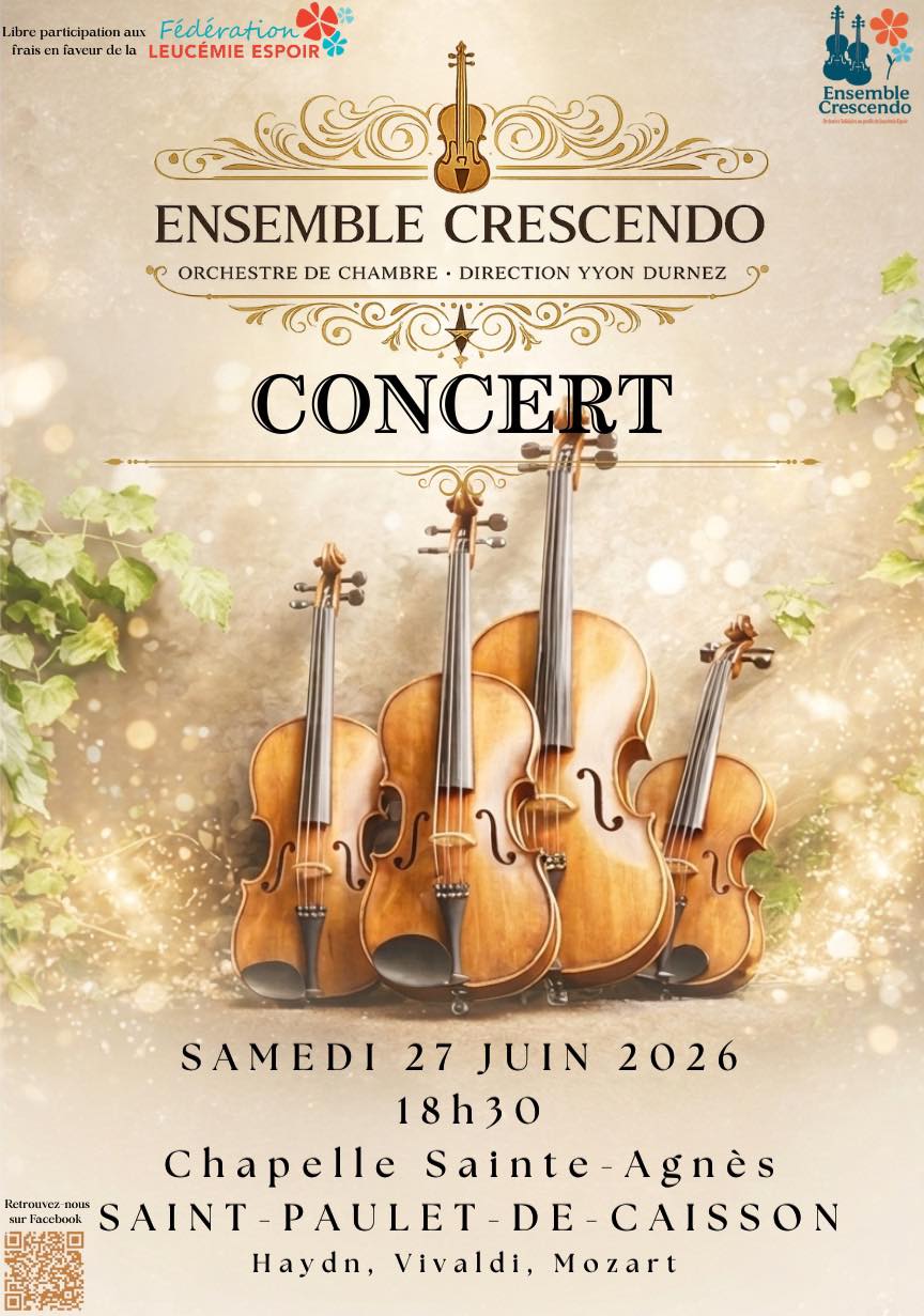 Affiche concert de l'ensemble Crescendo le 27 juin 2026 à 18h30