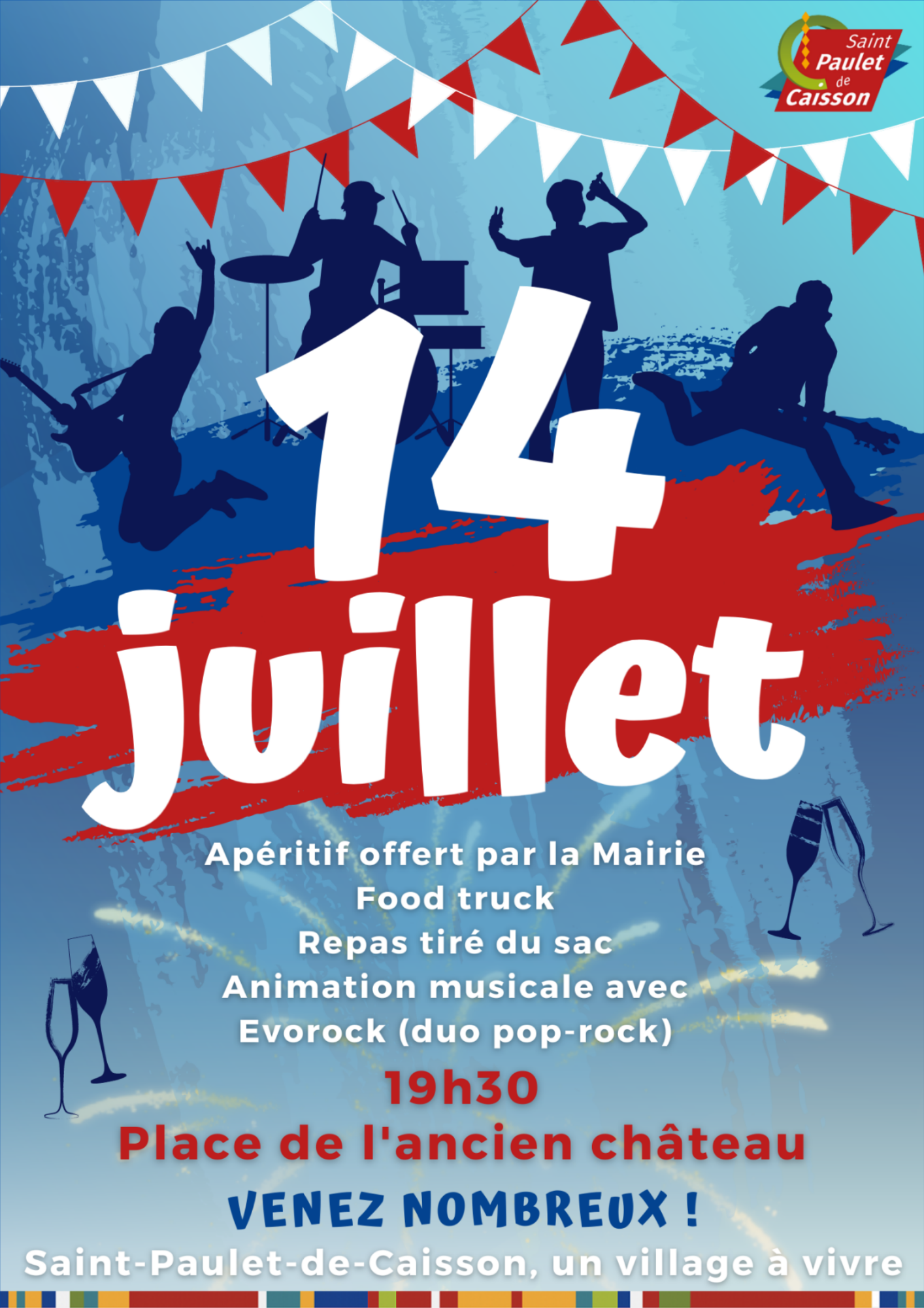 Affiche fête nationale le 14 juillet 2026