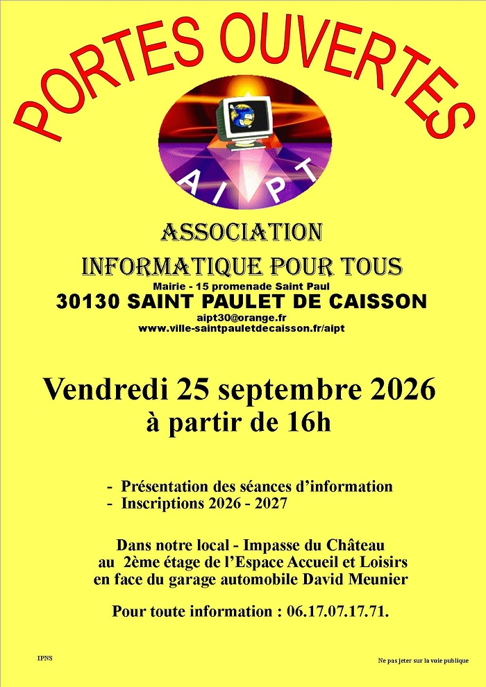 Affiche portes ouvertes association informatique pour tous