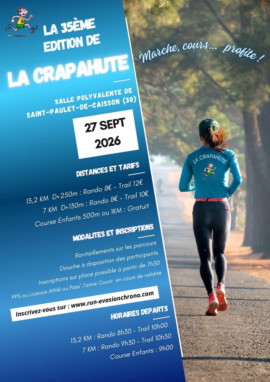 Affiche course de la Crapahute le 27 septembre 2026